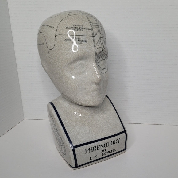 Phrenology Head Bust LN Fowler Vintage Ceramic - Picture 3 of 13
